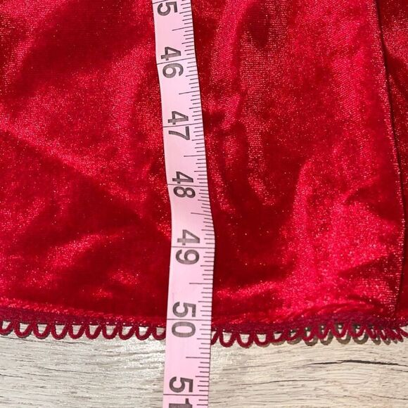 Rachel Parcell Puff Sleeve Peplum Skirt Midi Dress Red Velvet Size Small NWT - Picture 14 of 14